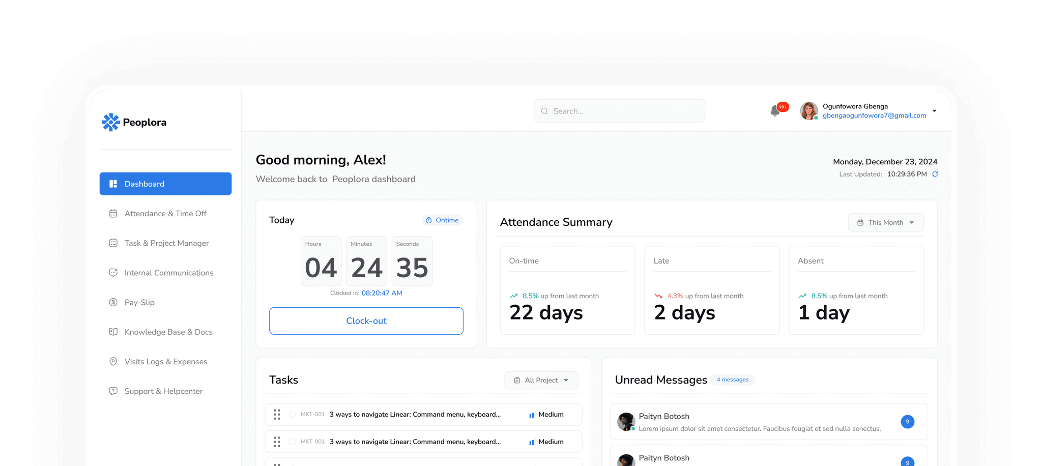 Peoplora Dashboard